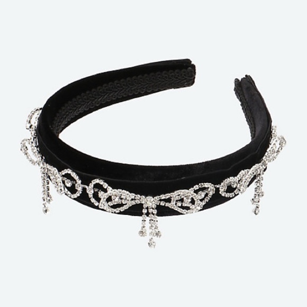 Sister Jane Elegant Black and Silver Headband New wtag